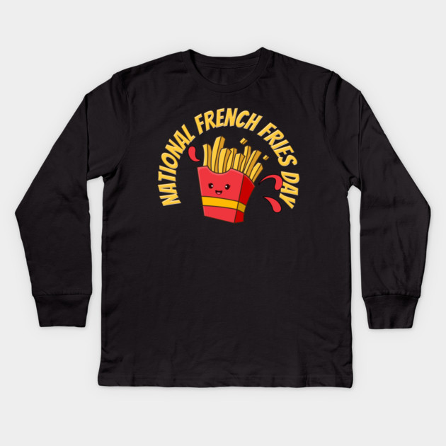 National French Fries Day Kids Long Sleeve T-Shirt by HolidayBug