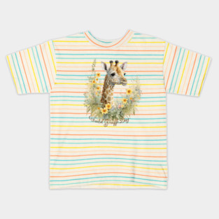 World Giraffe Day, watercolor giraffe Kids T-Shirt