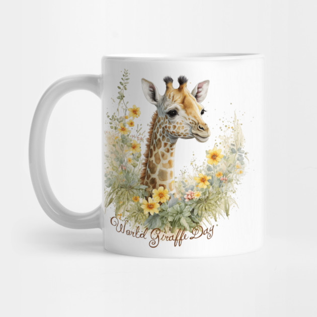 World Giraffe Day, watercolor giraffe by HolidayBug