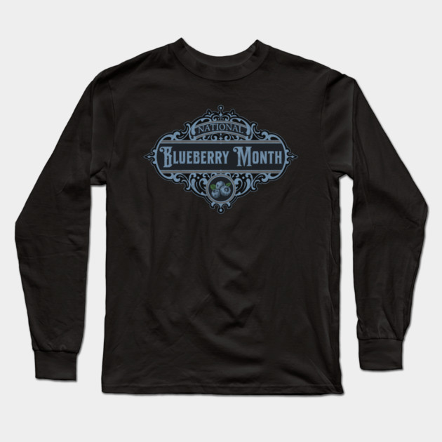 Vintage National Blueberry Month Long Sleeve T-Shirt by HolidayBug