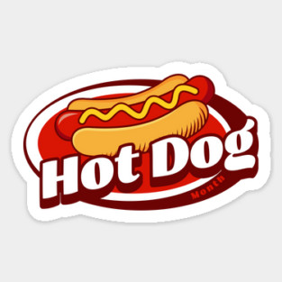 Retro Hot Dog Month Sticker