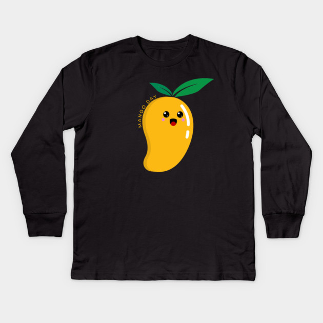 Mango Day, cute mango Kids Long Sleeve T-Shirt by HolidayBug