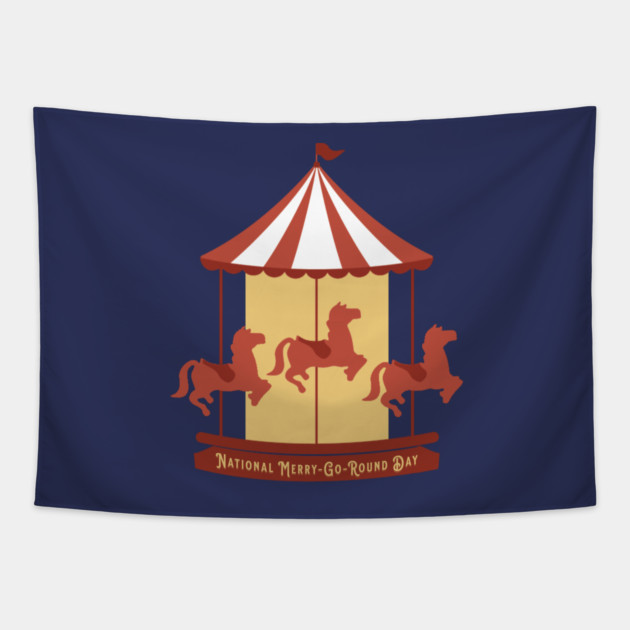 National Merry-Go-Round Day Tapestry by HolidayBug