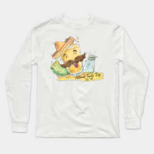 Watercolor National Tequila Day Long Sleeve T-Shirt