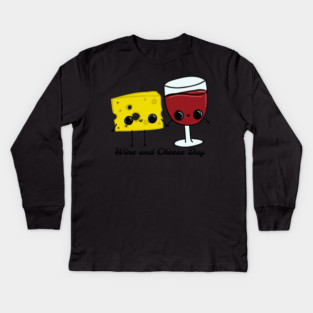 National Wine and Cheese Day Kids Long Sleeve T-Shirt
