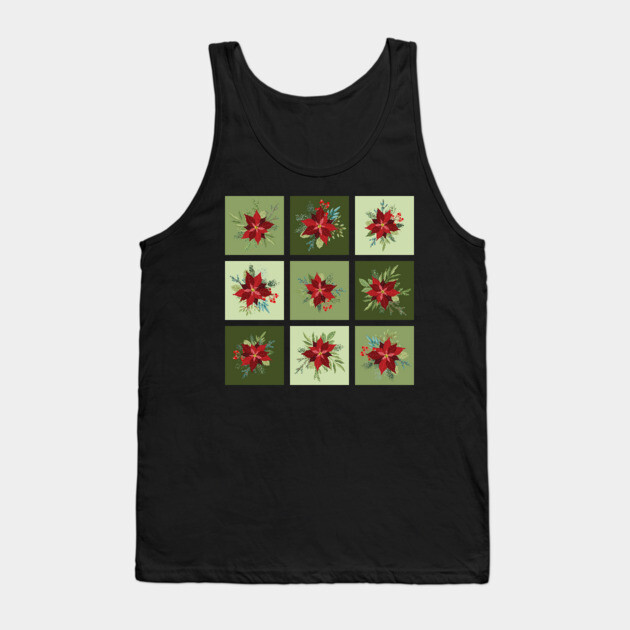 Patchwork Poinsettias Tank Top by HolidayBug
