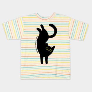 Black Cat Appreciation Day, cartoon Kids T-Shirt