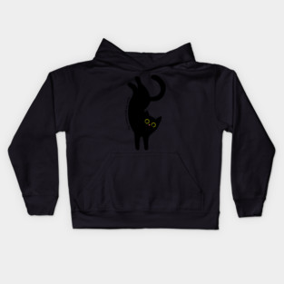 Black Cat Appreciation Day, cartoon Kids Hoodie