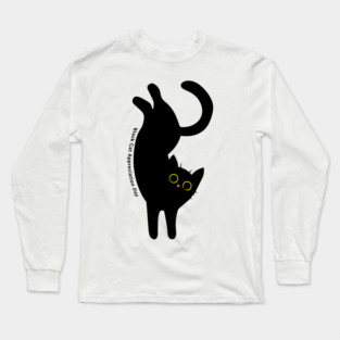 Black Cat Appreciation Day, cartoon Long Sleeve T-Shirt