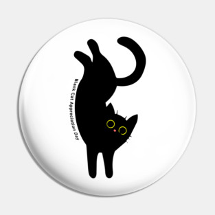 Black Cat Appreciation Day, cartoon Pin