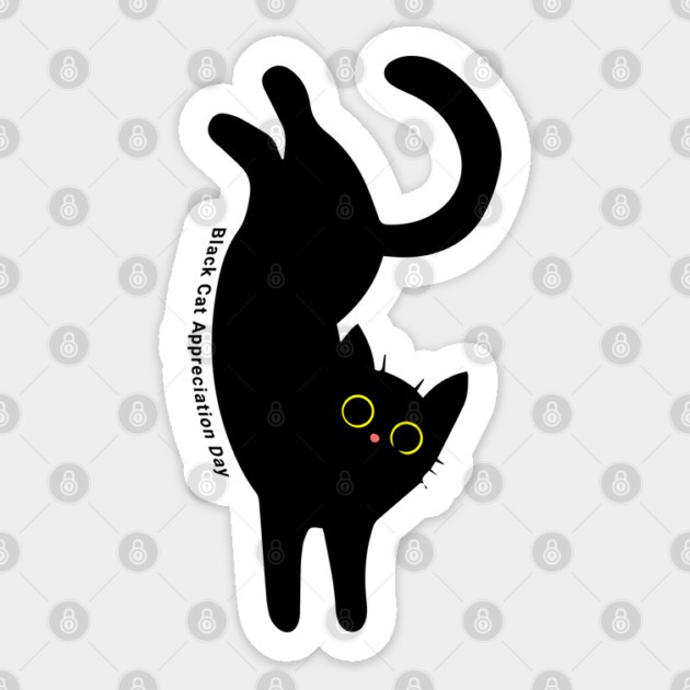 Black Cat Appreciation Day, cartoon Sticker by HolidayBug