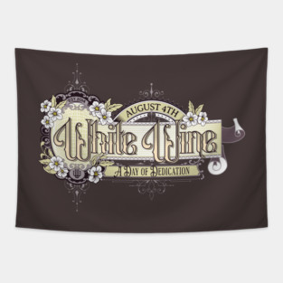 Vintage Sign White Wine Day Tapestry