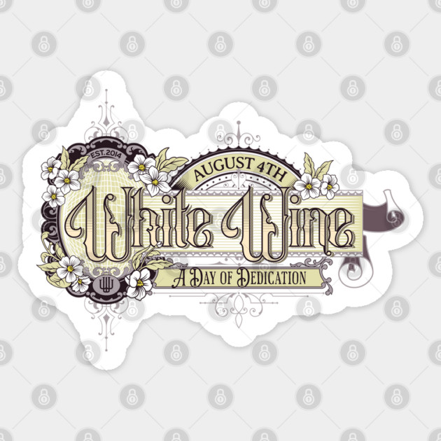 Vintage Sign White Wine Day Sticker by HolidayBug
