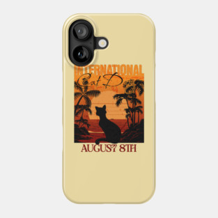 Retro Sunset International Cat Day Phone Case