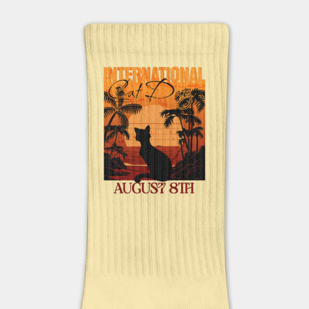 Retro Sunset International Cat Day by HolidayBug