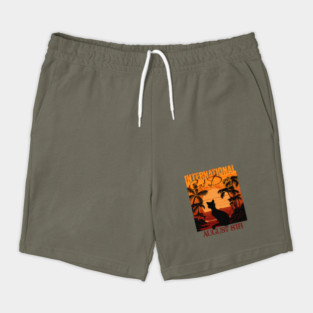 Retro Sunset International Cat Day Shorts