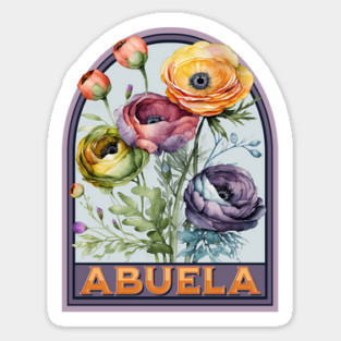 Abuela Vintage Floral Grandmother Sticker