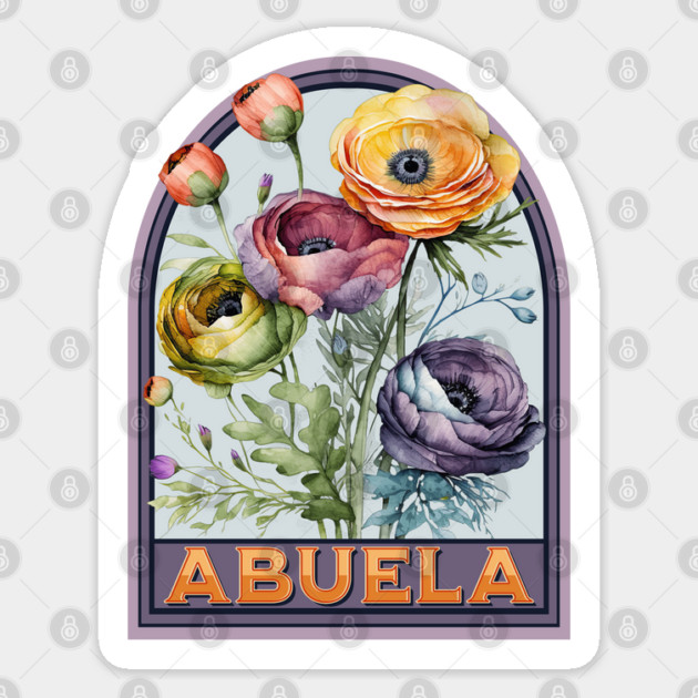Abuela Vintage Floral Grandmother Sticker by HolidayBug