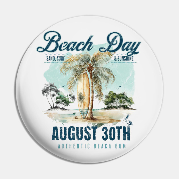 National Beach Day, vintage surfboard Pin by HolidayBug