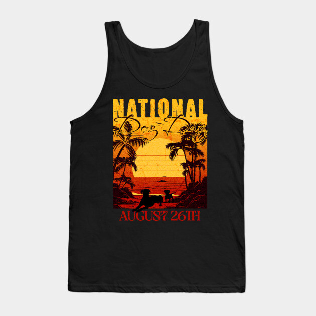 Retro Sunset National Dog Day Tank Top by HolidayBug