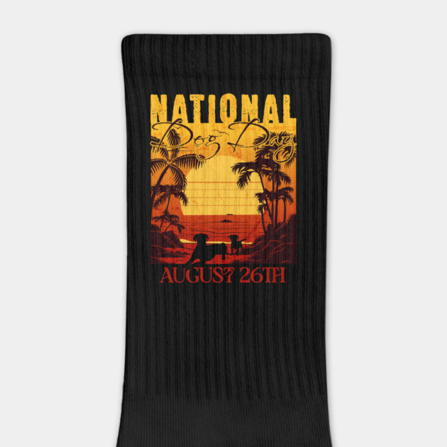 Retro Sunset National Dog Day by HolidayBug