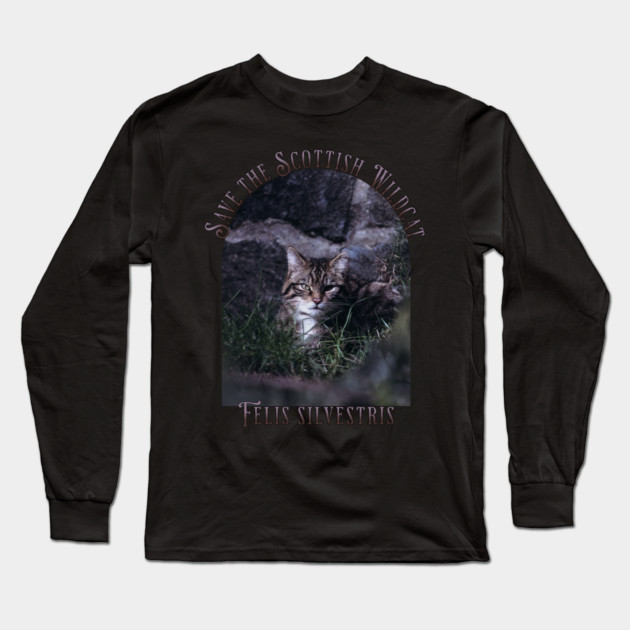 Save the Scottish Wildcat Long Sleeve T-Shirt by HolidayBug