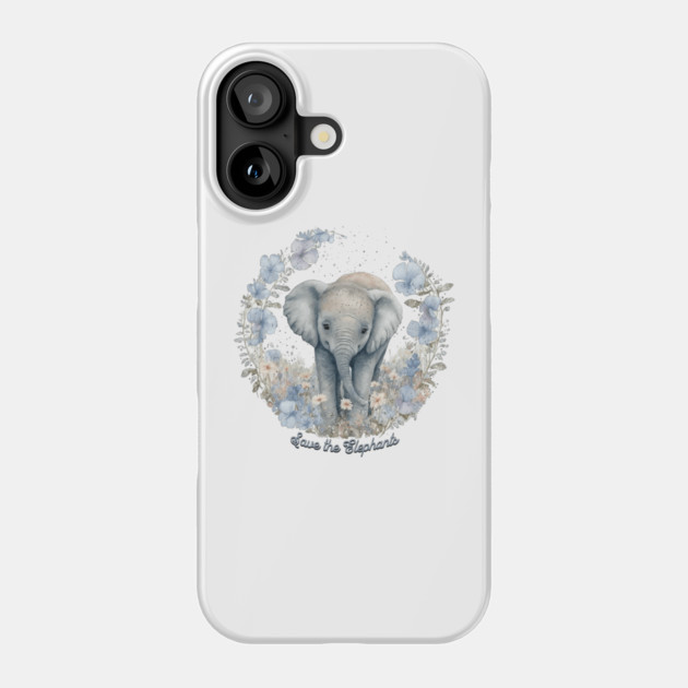 Save the Elephants, watercolor Phone Case by HolidayBug