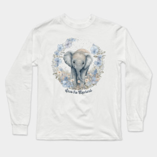 Save the Elephants, watercolor Long Sleeve T-Shirt