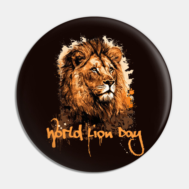 World Lion Day Pin by HolidayBug