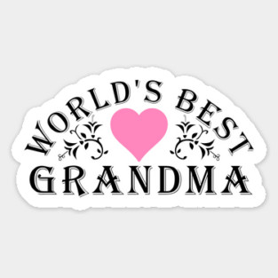 World's Best Grandma Pink Heart Sticker