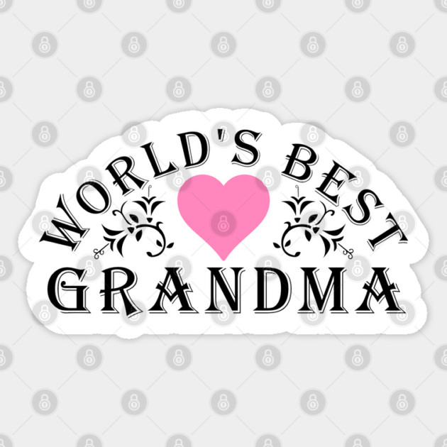 World's Best Grandma Pink Heart Sticker by HolidayBug