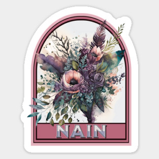 Nain Vintage Floral Grandmother Sticker