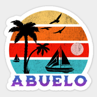 Abuelo Retro Sunset Ocean Grandfather Sticker