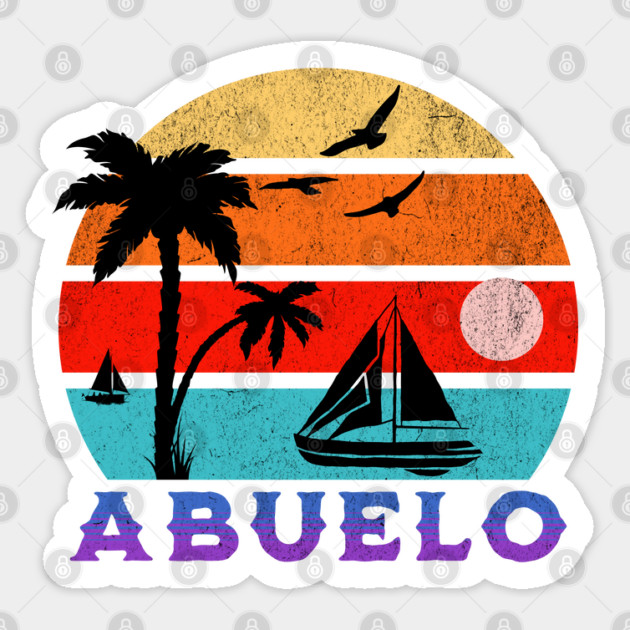 Abuelo Retro Sunset Ocean Grandfather Sticker by HolidayBug