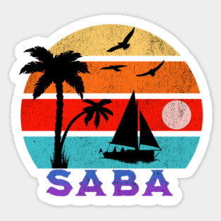 Saba Retro Sunset Ocean Grandfather Sticker