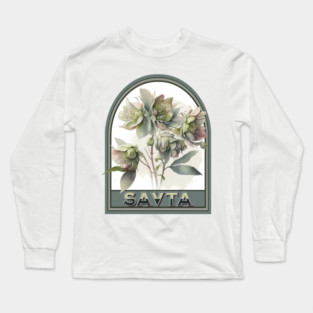 Savta Vintage Floral Grandmother Long Sleeve T-Shirt