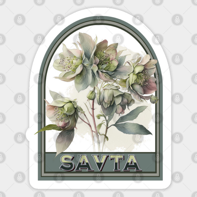 Savta Vintage Floral Grandmother Sticker by HolidayBug