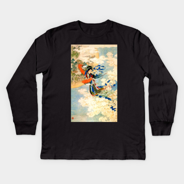 Chang'e Flying to the Moon Kids Long Sleeve T-Shirt by HolidayBug