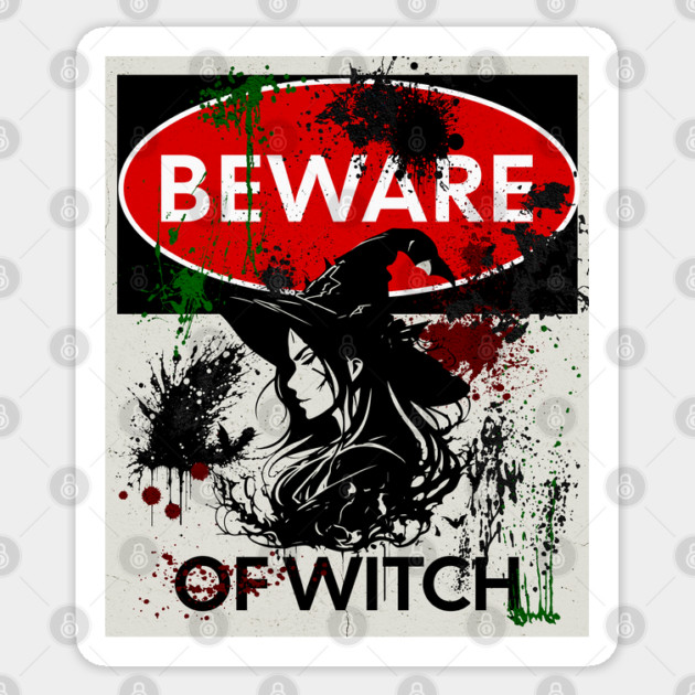 Beware of Witch Sign Sticker by HolidayBug