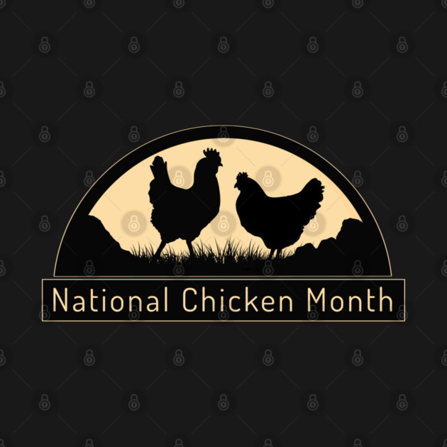 National Chicken Month, rooster and hen by HolidayBug