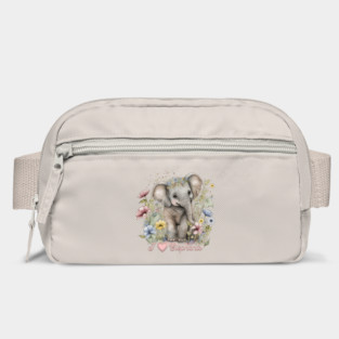 Watercolor, I Love Elephants Bag