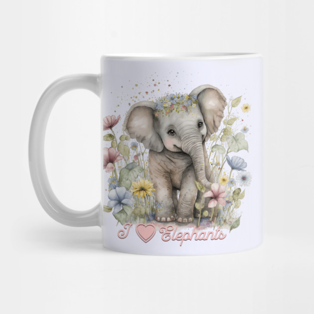 Watercolor, I Love Elephants by HolidayBug