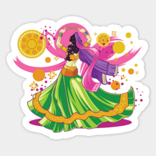 Garba Night Dancer Sticker