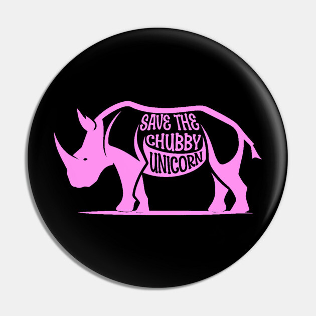 Save the Chubby Unicorn, World Rhino Day Pin by HolidayBug