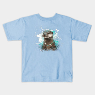 Watercolor Sea Otter Kids T-Shirt