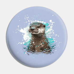 Watercolor Sea Otter Pin
