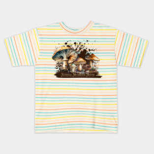 Watercolor National Mushroom Month Kids T-Shirt