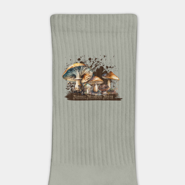 Watercolor National Mushroom Month by HolidayBug