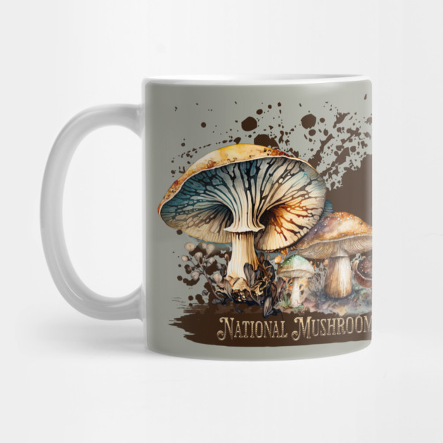 Watercolor National Mushroom Month by HolidayBug