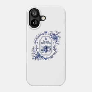 Delft Blue Honey Bee & Flowers Phone Case